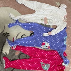 Carter’s fleece footies pajamas - 2T x 2 and 24m NWT